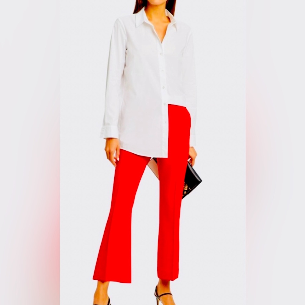 Helmut Lang cherry red wool trousers
